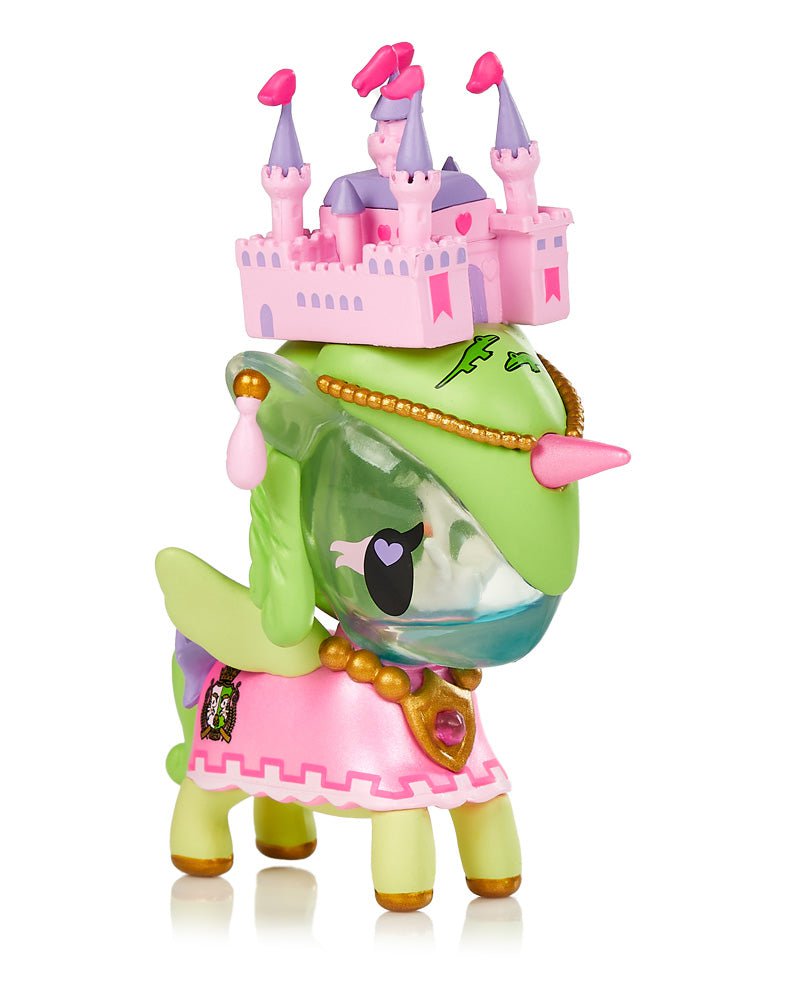 A collector's item, this Unicorno Series 11 Blind Box toy pony from tokidoki wears a crown on its head.