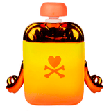 Limited-edition bottle with a skull and crossbones design featuring the Healthy Besties - Tropical Kawaii (Limited Edition Figure) by tokidoki.