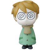 Introducing the VAG Series 25 β Edward the Timid Friend by SONIC from Medicom (JP). This chibi-style vinyl toy features spiral eyes and is dressed in a green coat with a beige scarf. Its design captures the quintessential charm of Japanese vinyl toy artistry, making it an enchanting addition to any gachapon figure collection.