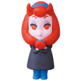 VAG Series 25 — Maria by Asami Matsumura from Medicom (JP) is a stylized Japanese vinyl toy with red hair, blue headband and boots, red horns, pale skin, a black dress, holding a red object and standing with arms crossed. Inspired by gachapon figures.