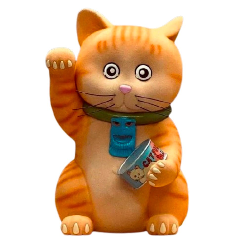 An adorable What's Michael? cat figurine holding a cup of milk by How2Work (HK).