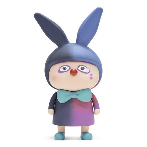 A character created by an artist, a blue bunny with a purple bow on her head - A Boy by How2Work (HK)