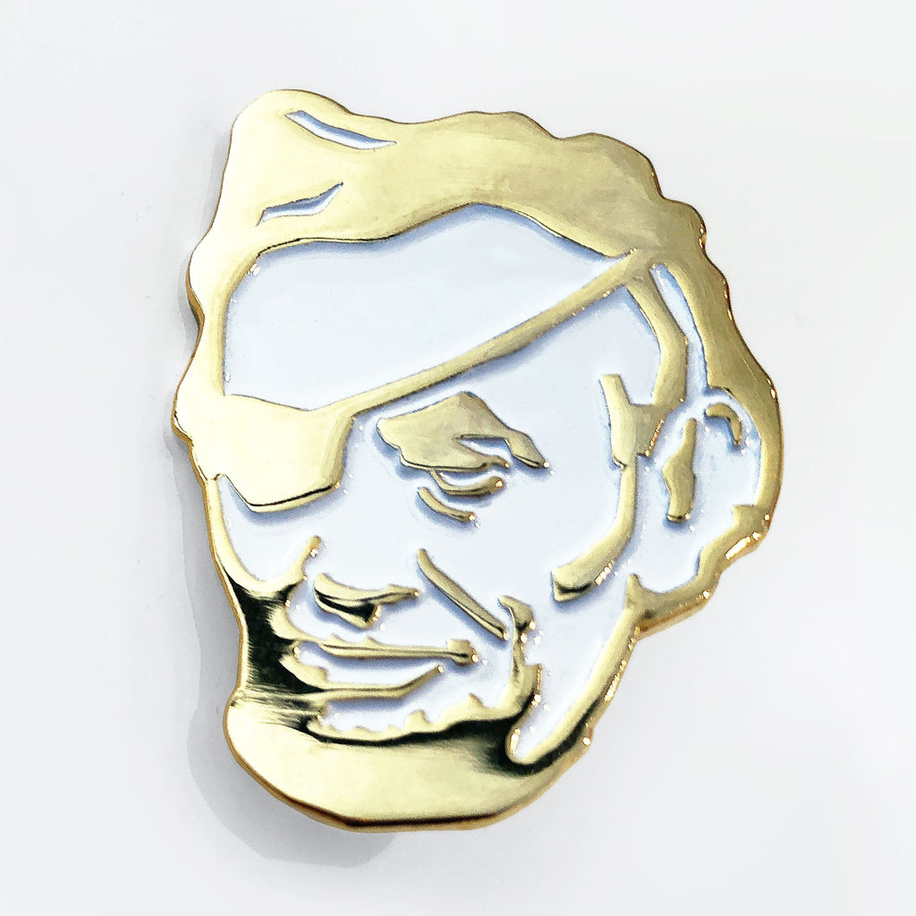 Rotofugi Pirate Abe Enamel Pin featuring Pirate Abe, available at Rotofugi designer toy store.