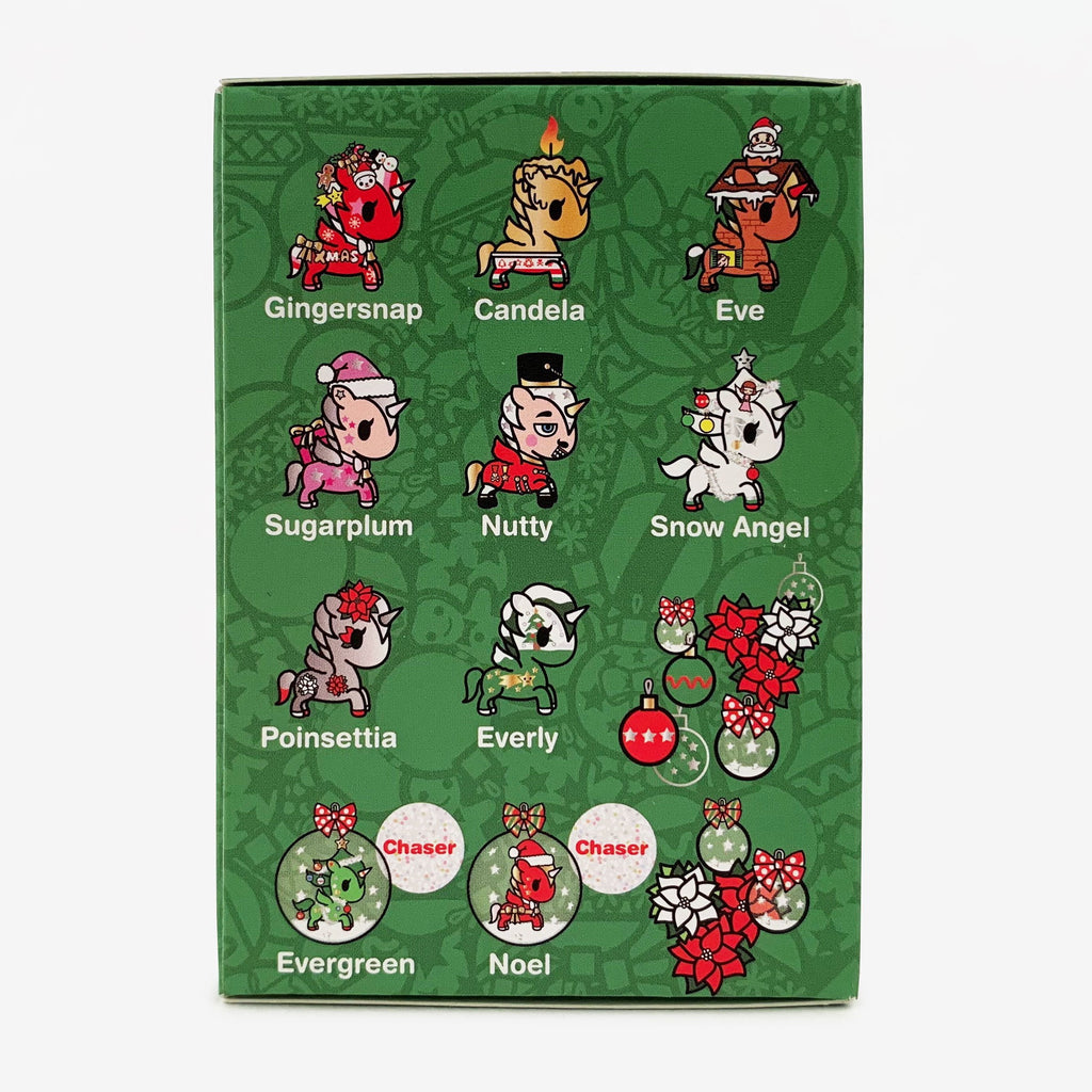 The tokidoki Holiday Unicorno Series 2 Blind Box features twelve festive characters like Gingersnap, Candela, and Nutty—plus special ornament-style chase figures. Collect all the magical tokidoki designs this holiday season!.