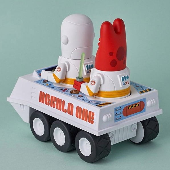 Vintage Joy Riders Nebula One Deluxe Set by LK Toys that takes you on space adventures with everyone's favorite yellow sponge!