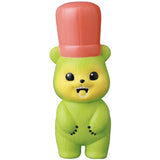 A Japanese vinyl toy of a green teddy bear with a red hat called VAG Series 28 β Koguma Kekiyasan by Kamentotsu by Medicom (JP).