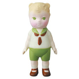 A Medicom (JP) VAG 30 β Kumamimichan toy doll in a green shirt and tie.