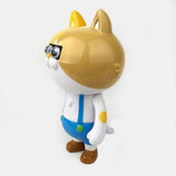 A figurine of New Nekotaro — Student, a cat wearing glasses designed by T9G, a toy designer and produced by The Little Hut (HK).