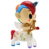 A Zodiac Unicorno - Sagittarius toy unicorn with a bow and arrow, inspired by the Sagittarius zodiac symbol created by tokidoki.