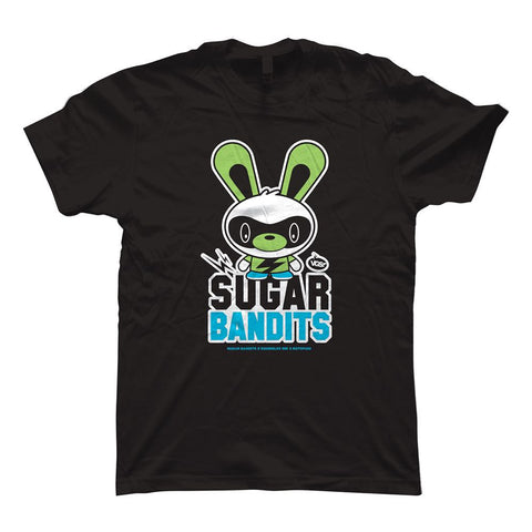 A Sugar Bandits Coltrane Tee - Men's/Unisex by Squibbles Ink + Rotofugi (US) with the words Sugar Bandits on it.