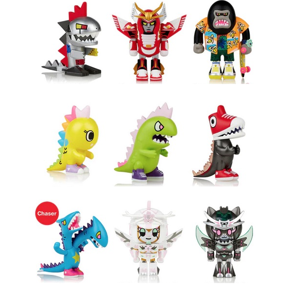 A collection of Tokidoki Tokimondo Series 2 Blind Box figurines in various colors.