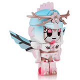 A limited edition Tokimondo Series 2 Sakura Samurai - Limited Edition toy figure in a pink and white outfit, inspired by the Sakura Samurai.