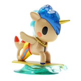 A All Star Champs Blind Box by tokidoki figurine of a unicorn riding a surfboard.
