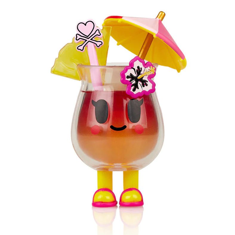 A fun toy with an umbrella and a drink, inspired by tokidoki's Boozy Besties Blind Box.