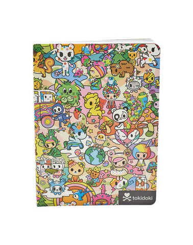 A tokidoki Stay Wild Notebook with classic characters on it.