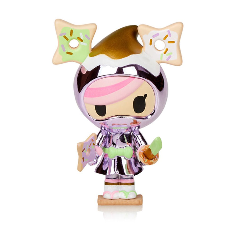 Limited Edition  Kawaii Princess Warriors — Donutella figurine featuring a girl in a pink and purple outfit by tokidoki.