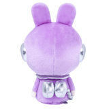 The Momiji Astro Hop - Out of This World Large Plush features lavender fur, bunny ears, silver metallic accents, and a small tail, shown from the back for an intergalactic touch.