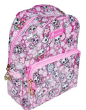 The Tokidoki Cherry Blossom Cats Clear Backpack by Tokidoki features a cat and cherry blossom print, two zippered compartments, and gold zipper pulls in a clear design from the spring collection.