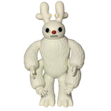 Dream Monster - OG (White) by The Little Hut (HK): a quirky collectible featuring a white, four-armed creature with a red nose, sharp teeth, and two bird-like figures on its head—perfect for unique shelf decor.