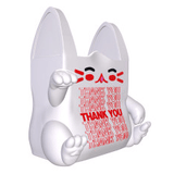Fuku The Lucky Cat Bag by DoomCo Designs (US) is a white, bag-shaped figure with red 