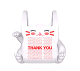 Fuku The Lucky Cat Bag by DoomCo Designs (US): a white cat-shaped bag with “THANK YOU” in red on the front—ideal for cute storage or as a quirky planter.