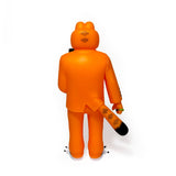 The Gangster Doodles GARF Vinyl Toy & Cassette Tape by Gangster Doodles features a Garfield-like figure in an orange suit with a striped tail, holding a small green item—an exclusive vinyl toy collectible.