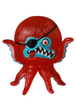 This Japanese vinyl toy, VAG 40 — AHOY by Shelterbank from Medicom (JP), features a red, octopus-like creature with an eyepatch and sharp teeth. Its unique design captures the quirky charm collectors often associate with Vinyl Artist Gacha and gachapon figures.