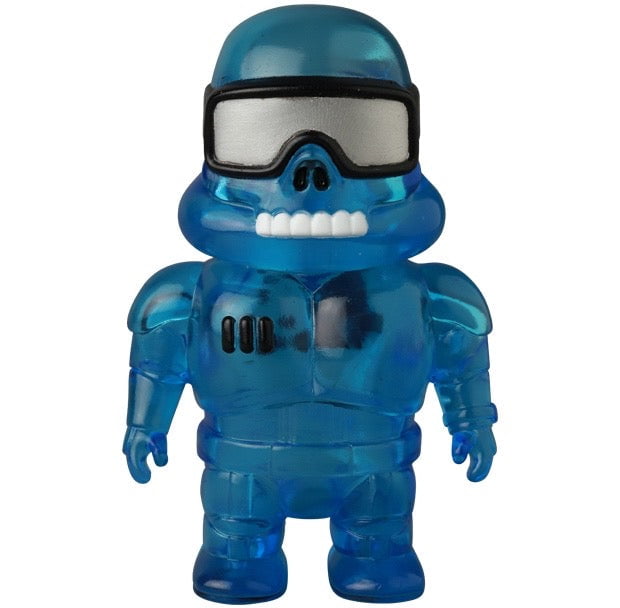The VAG 45 — Space Controller by Medicom (JP) is a blue translucent Japanese vinyl figure in a spacesuit with goggles and a skull-like face—a unique collectible for any Vinyl Artist Gacha or gachapon collection.
