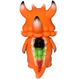 The Little Hut (HK) Rangeas Jr. - Orange: a striking monster figure with horns and a segmented, multicolored exposed spine and tail, shown from the back—an eye-catching collectible toy.