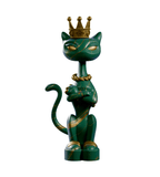 King Kat — Marble Majesty by Kaleidos Creative stands upright with arms crossed, gold-tipped paws, crown, and necklace—serious vintage Vegas glam. This DesignerCon Exclusive adds royal flair to any collection.