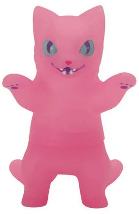 Negora Color Pallette by Konatsuya (JP) features a pink, cartoonish kitty kaiju figurine with raised arms, green eyes, and a wide toothy grin—a must-have collectible for kaiju fans.