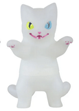 The Konatsuya (JP) Negora Color Pallette is a white kitty kaiju figurine with yellow and blue eyes, pink nose and mouth, standing upright with raised paws—an ideal addition to any collectible kaiju display.