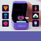 A purple box with a LED light strip inside the Bitzee - Interactive Digital Pet by Spinmaster.