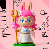 A figurine of an angel holding a wand from the Pop Mart Monsters - Constellation series Blind Box.