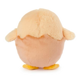 Meet the Gund Gudetama Shakipiyo Egg Plush, a fluffy, egg-shaped bird plush featuring tiny wings and yellow feet, resembling a freshly hatched chick ready for adventure, by Gund (US).