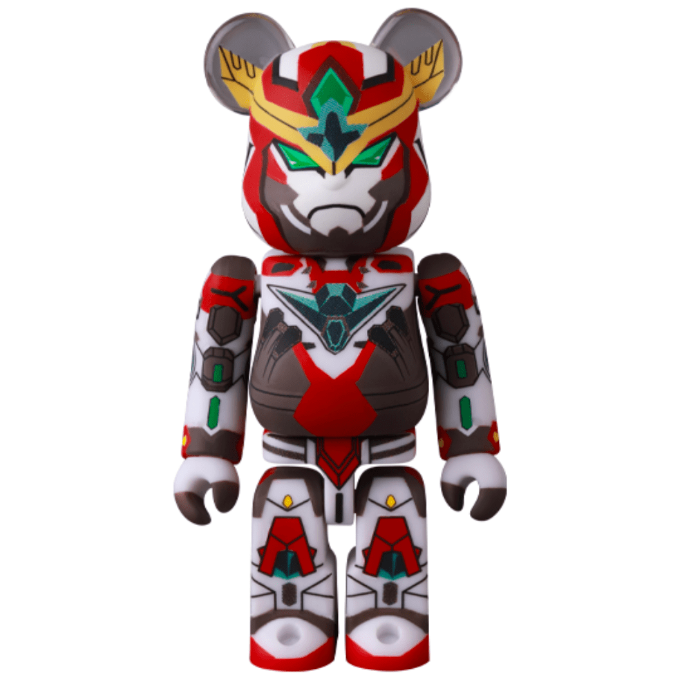 Discover the Medicom Be@rbrick Series 49 Blind Box, featuring a robot-inspired toy figure with bear-like ears and vibrant red, white, and green patterns. A must-have for collectors of unique designs.