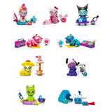 Nine unique tokidoki Galactic Cats x Hello Kitty & Friends Blind Box figures by tokidoki (IT), each with distinct accessories, are arranged in three rows against a white background.