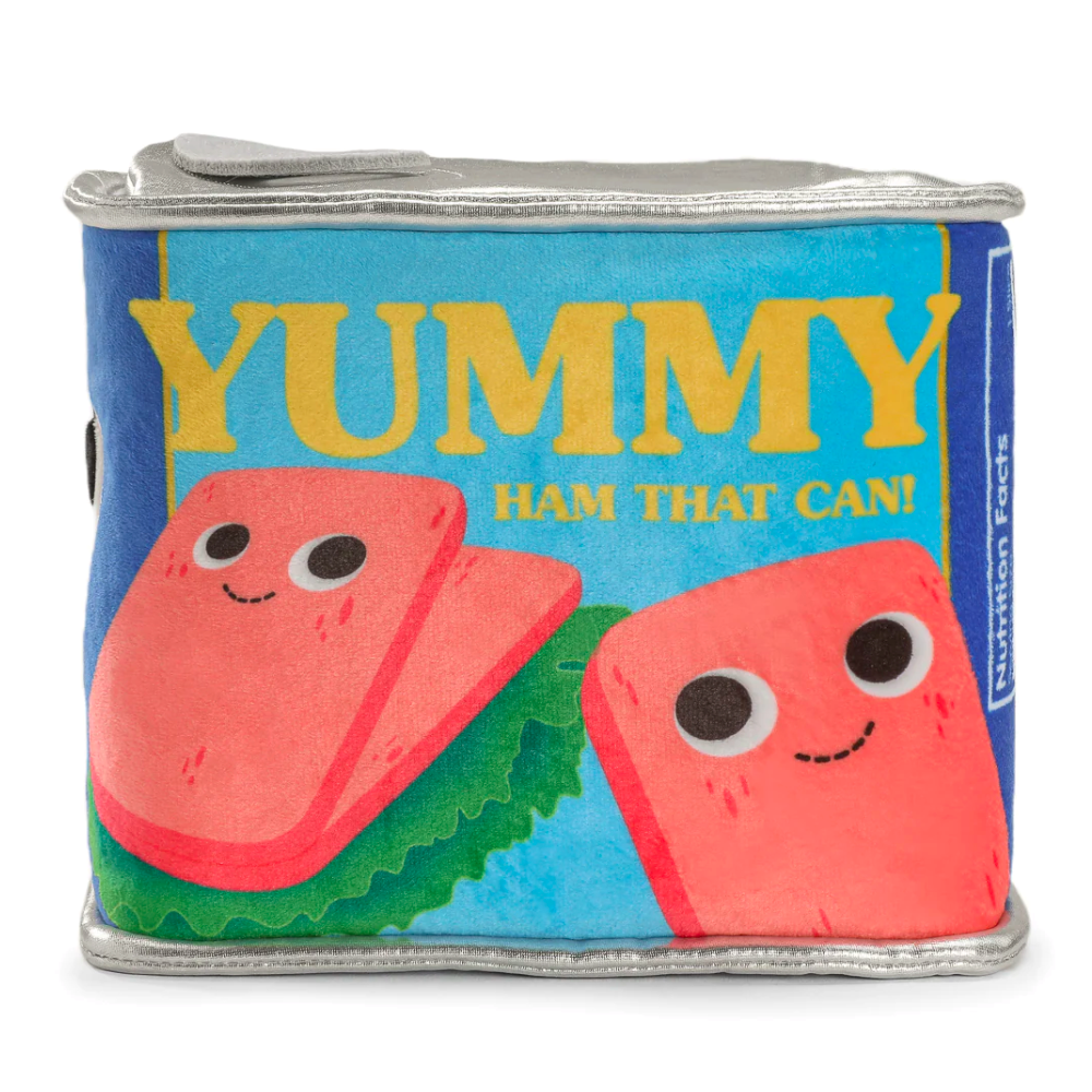 Meet Pam the Ham Can — Yummy World Plush by Kidrobot (US): a soft toy shaped like canned ham with smiling slices and 