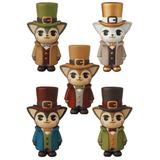 A cute group of VAG 34 - Morris in Top Hat (Comic V2) figurines wearing top hats by Medicom (JP).