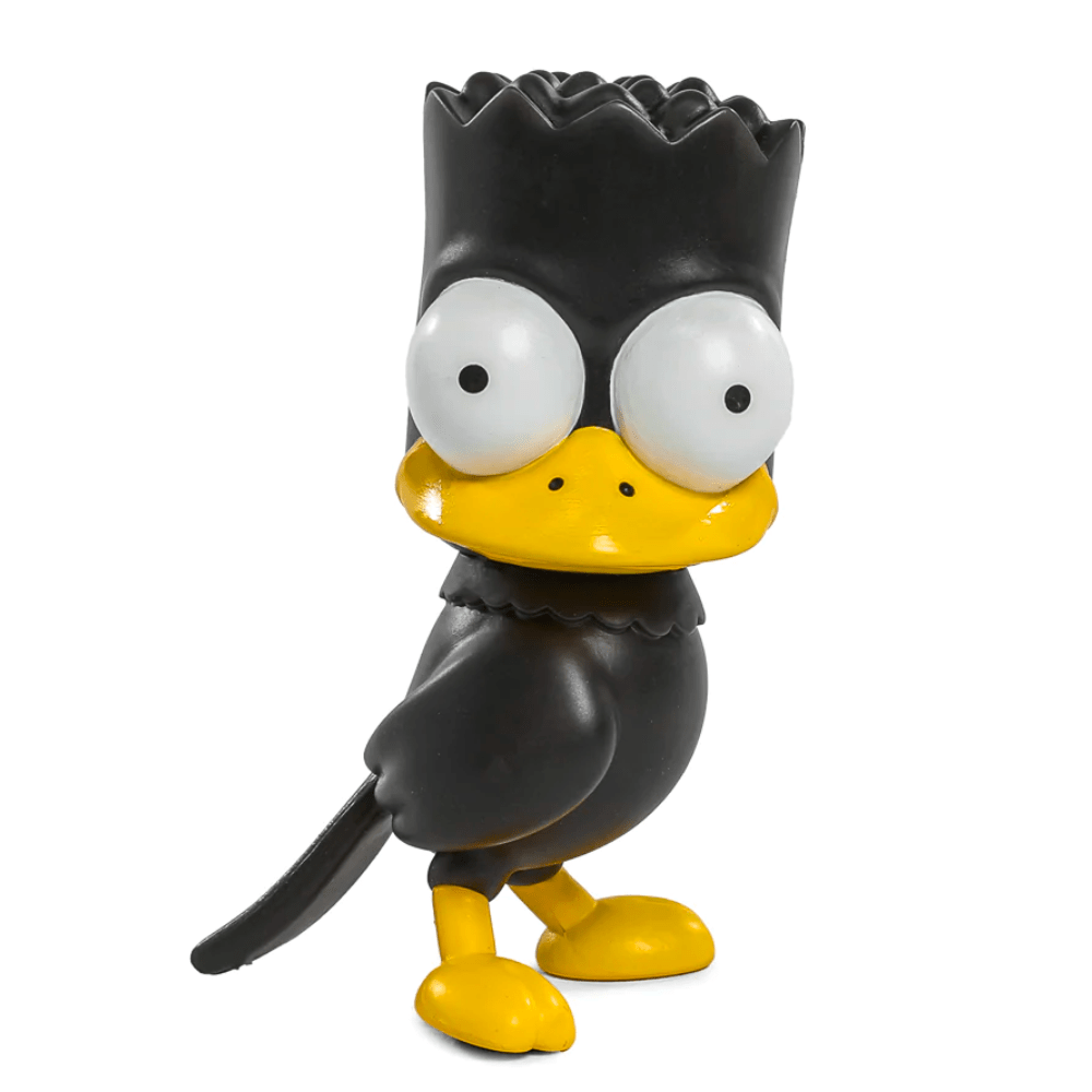 This black bird figurine, part of the Kidrobot (US) Simpsons Treehouse of Horrors Series 2 Blind Box, boasts exaggerated eyes and a yellow beak and feet, capturing the series' quirky humor.