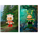 Two magical pictures of toys dressed up in different costumes from the Yeaohua - Fantasy Plant Blind Box by Finding Unicorn.