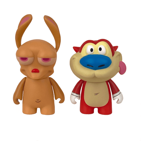 This Ren & Stimpy Vinyl Figure 2-Pack from Kidrobot features a rabbit and bunny.