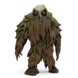3d illustration of a fictional creature resembling a brown mossy walking plant with yellow eyes and a trunk-like nose, inspired by Dungeons & Dragons - Monster Series 2 Blind Box by Kidrobot.