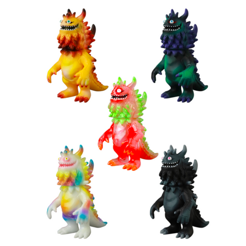 Five VAG 10th Anniversary — Rangeas monster figurines by Medicom (JP) are shown in different vibrant colorways against a white background—ideal for Japanese vinyl toy or collectable gachapon fans.