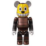 This Medicom Be@rbrick Series 49 Blind Box toy features a shiny bronze finish, yellow face, white gloves, and large ears. A perfect blind box surprise!.