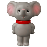 VAG 43 — ZOU by Medicom (JP) is a gray cartoon elephant figurine with pink inner ears, a red collar, and a friendly face—ideal for fans of Japanese vinyl toy collectibles and Vinyl Artist Gacha gachapon figures.
