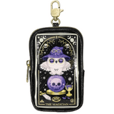 The Kaleidos Creative Wild Magic Tarot Mystery Coin Bag—Blind Box features a stylish black design with a cartoon owl magician, mystical objects, and 