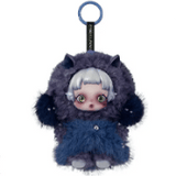 Introducing the Pop Mart “You Found Me Skullpanda” Plush Figure Blind Box—a charming keychain featuring a doll with white hair, expressive large eyes, and a fluffy blue outfit complete with animal ears and paws. This adorable accessory is the perfect addition to your collection of plush bag charms.