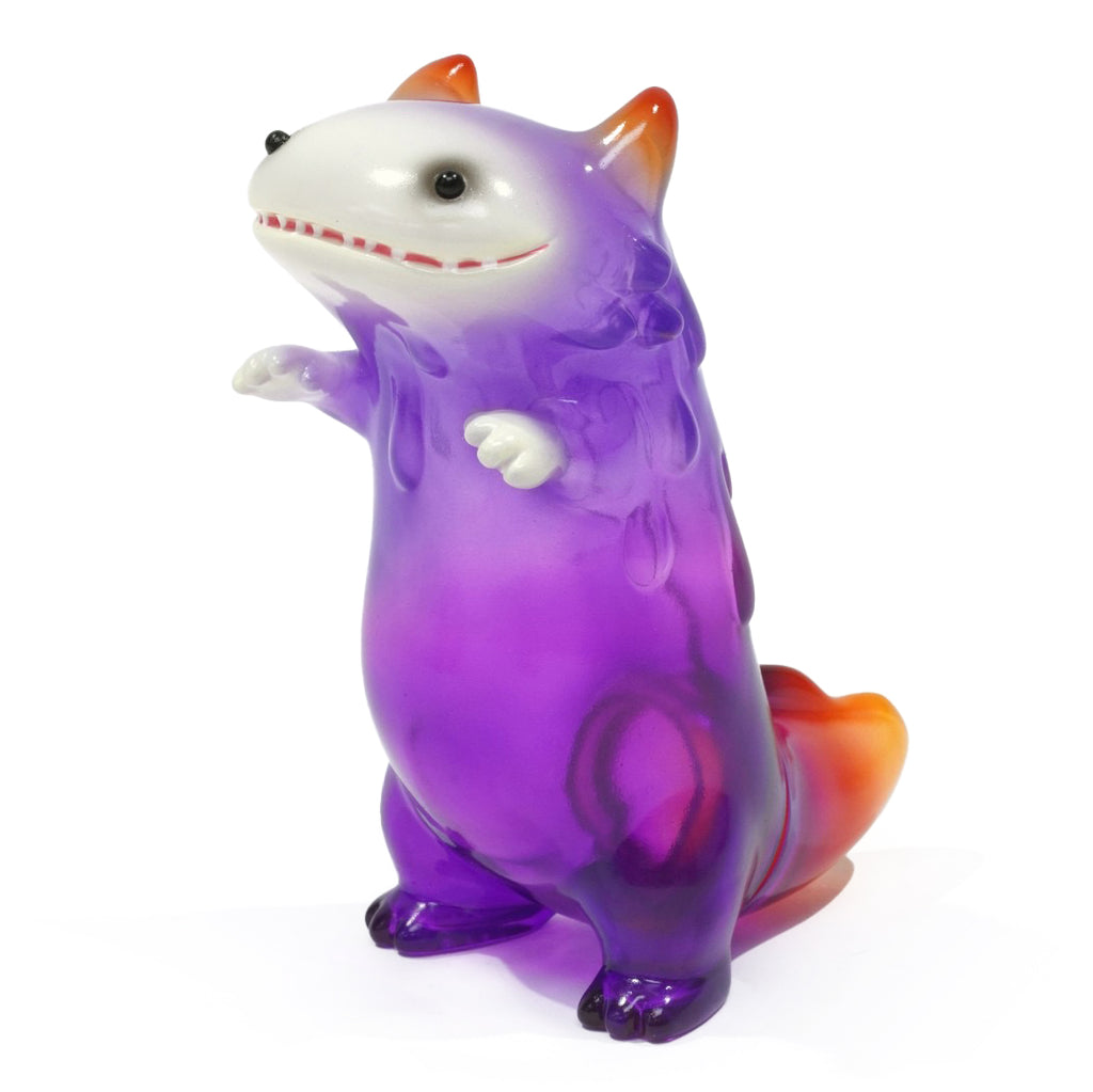 The Little Hut (HK) offers the Byron — Ametrine, a purple and orange dinosaur-like toy featuring small arms, a large head, and a white underbelly.