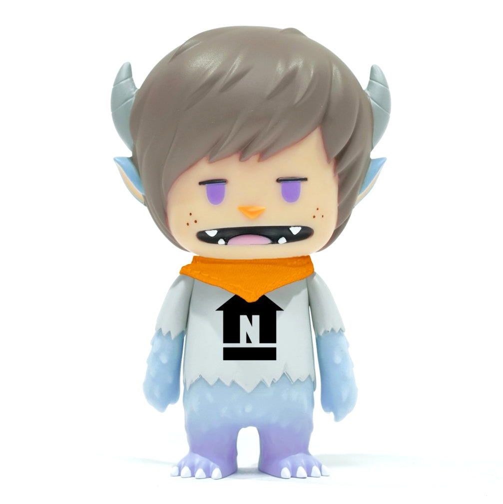 The Nick — Light Blue & Lavender vinyl toy figure from The Little Hut (HK) sports horns, short hair, and a stylish outfit with an 